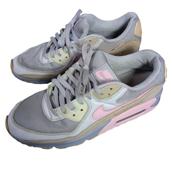 Nike Air 90 "Pink String" Sneakers Gray Pink and White Size 10 Women CW7483-001 - Picture 1 of 9